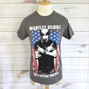 Brantley Gilbert Take It Outside 2016 Tour Tee in Smoke Gray Size Small